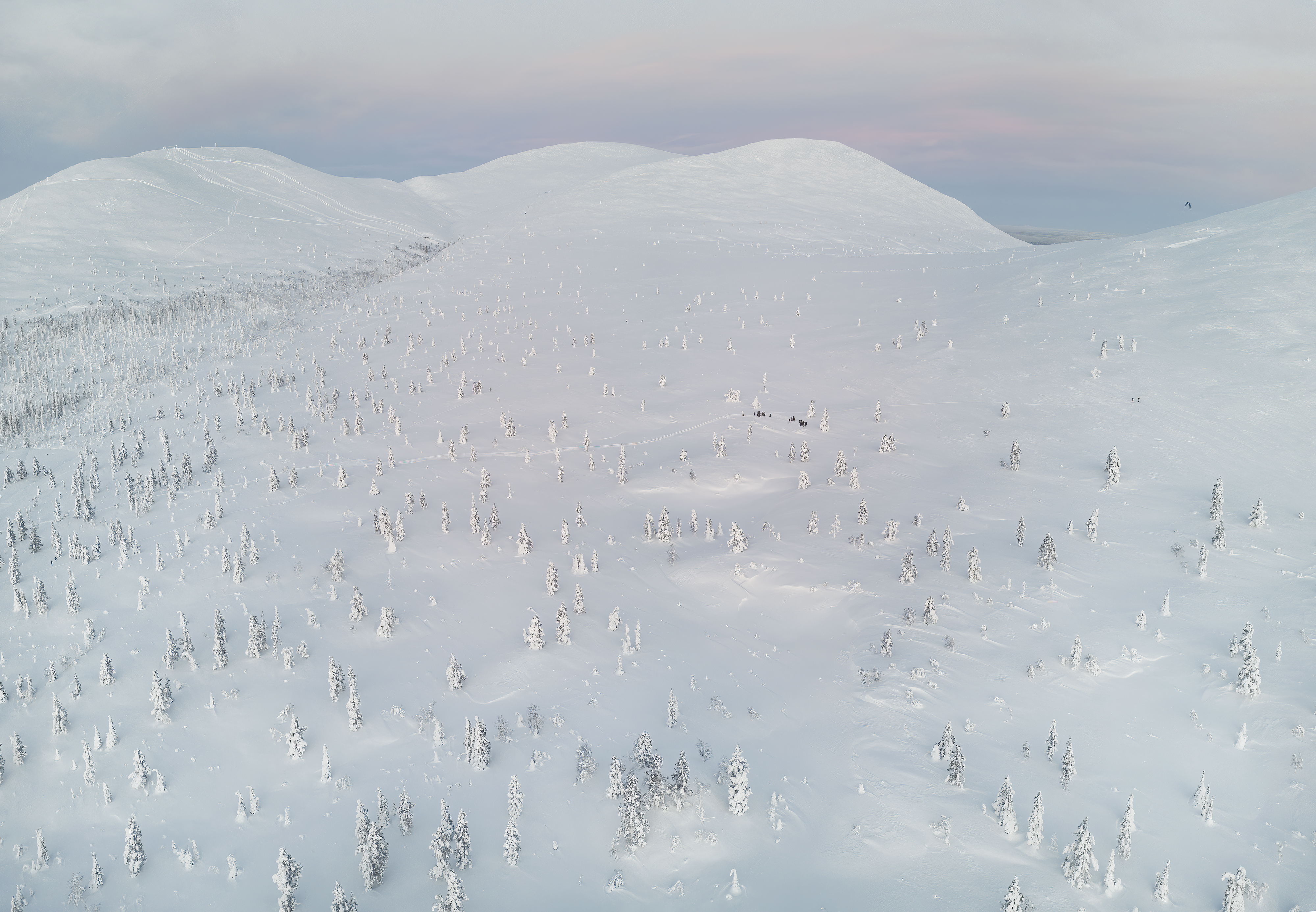 Die Menschen sind aktiv im Pallastunturi Nationalpark, Finnland.